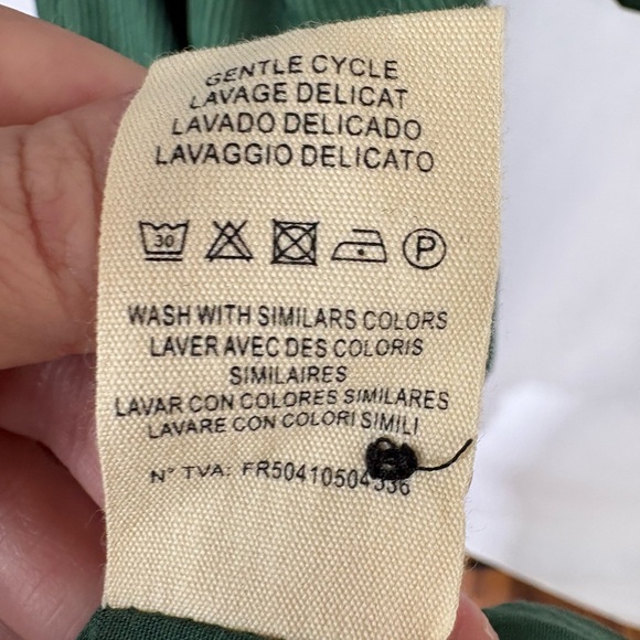 FRNCH Abelie Emerald Green Faux Wrap Midi Dress Size Small - Picture 8 of 10